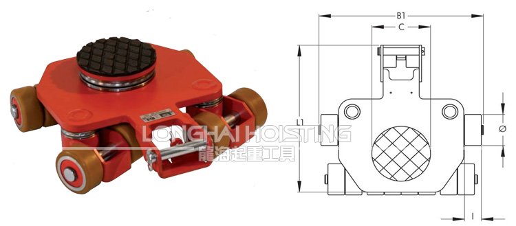 德國(guó)JUNG JLF萬(wàn)向搬運(yùn)小坦克尺寸