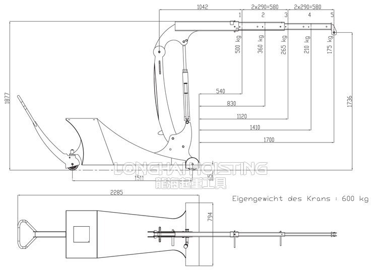 ITI德國(guó)小型液壓小吊車尺寸